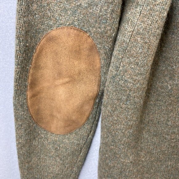 VTG Rugby Ralph Lauren Cardigan Womens‎ M 100% Wool Sweater Suede Elbow Patches - Picture 16 of 16